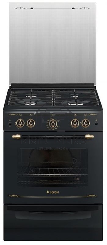 Плита газовая Gefest ПГ 6100-02 0187 черный, конфорок 4 шт, духовка 52 л, 60 см x 85 см x 60 см