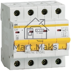Выключатель автоматический IEK MVA20-4-020-C ВА47-29 4Р 20А 4,5кА х-ка С IEK