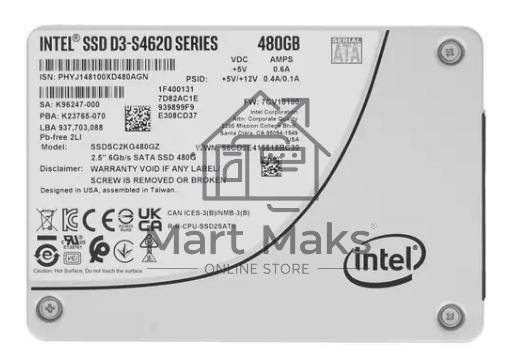 Накопитель SSD Intel D3-S4620, 480Gb, SATA-III, 2.5
