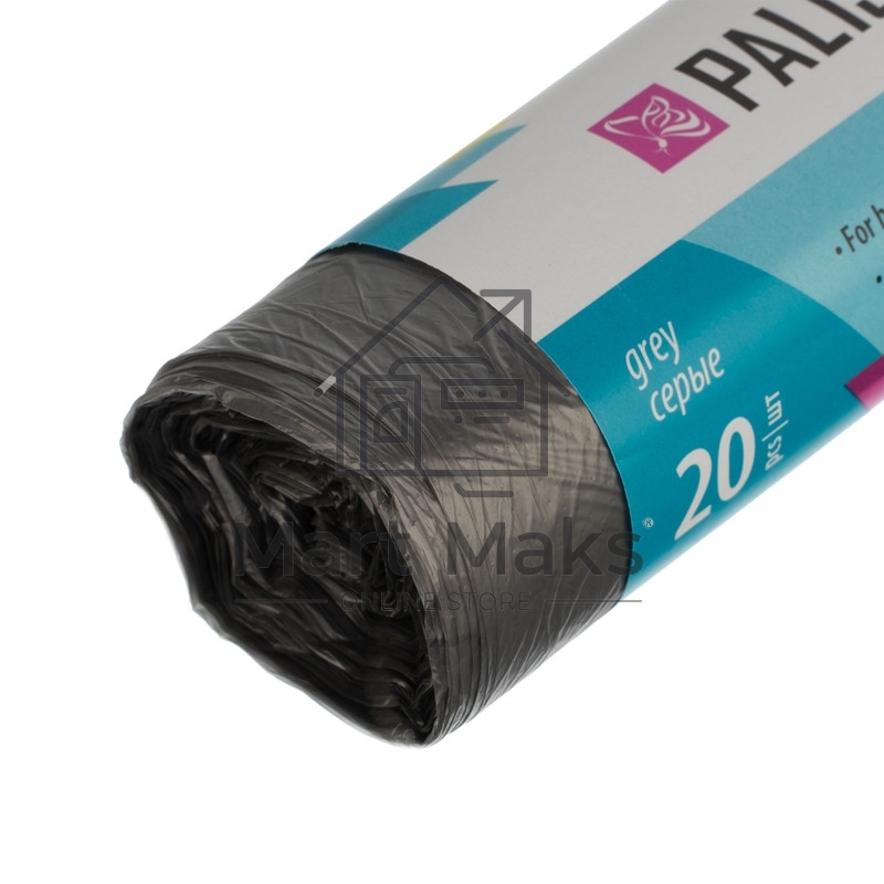 Пакеты для мусора 60 л x 20 шт. серые, HomePalisad