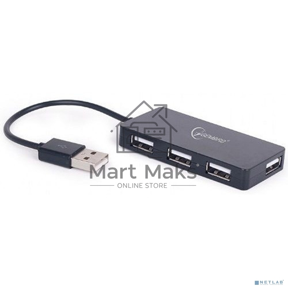 Концентратор USB 2.0 Gembird UHB-U2P4-03, 4 порта, блистер
