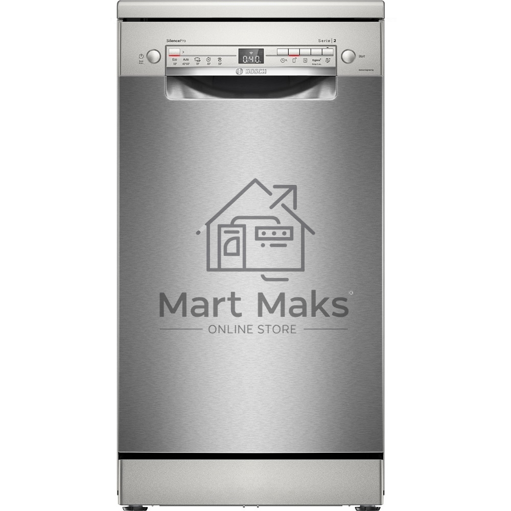 Посудомоечная машина Bosch SPS2HMI54Q, серебристая, 45 см, 10 компл., 43 дБ, класс A+