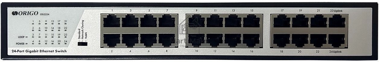 Неуправляемый коммутатор ORIGO, 24x1000Base-T, комплект для установки в 19