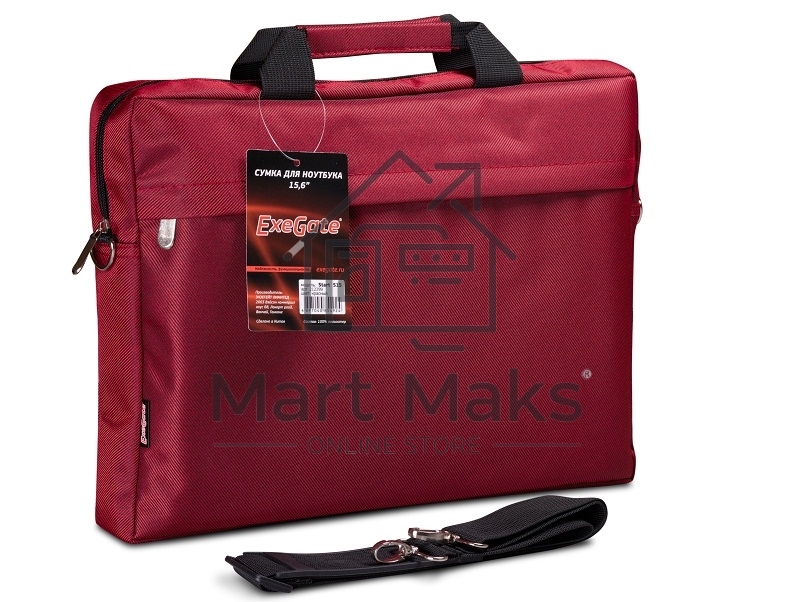Сумка ExeGate EX212299RUS Start S15 Red, красная, полиэстер, для ноутбуков до 15.6