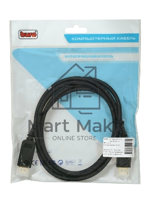 Кабель аудио-видео Buro V.1.2 DisplayPort (m)/DisplayPort (m) 2м. Позолоченные контакты черный (BHP DPP 1.2-2)