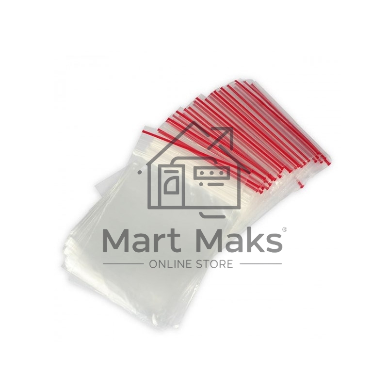 Пакеты с замком Zip Lock, ПВД размер 8 х 12 см, 35 кмк (уп. 100 шт)