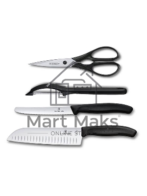 Набор ножей кухонных Victorinox Swiss Classic Kitchen (6.7133.4G) компл.:4шт черный подар.коробка