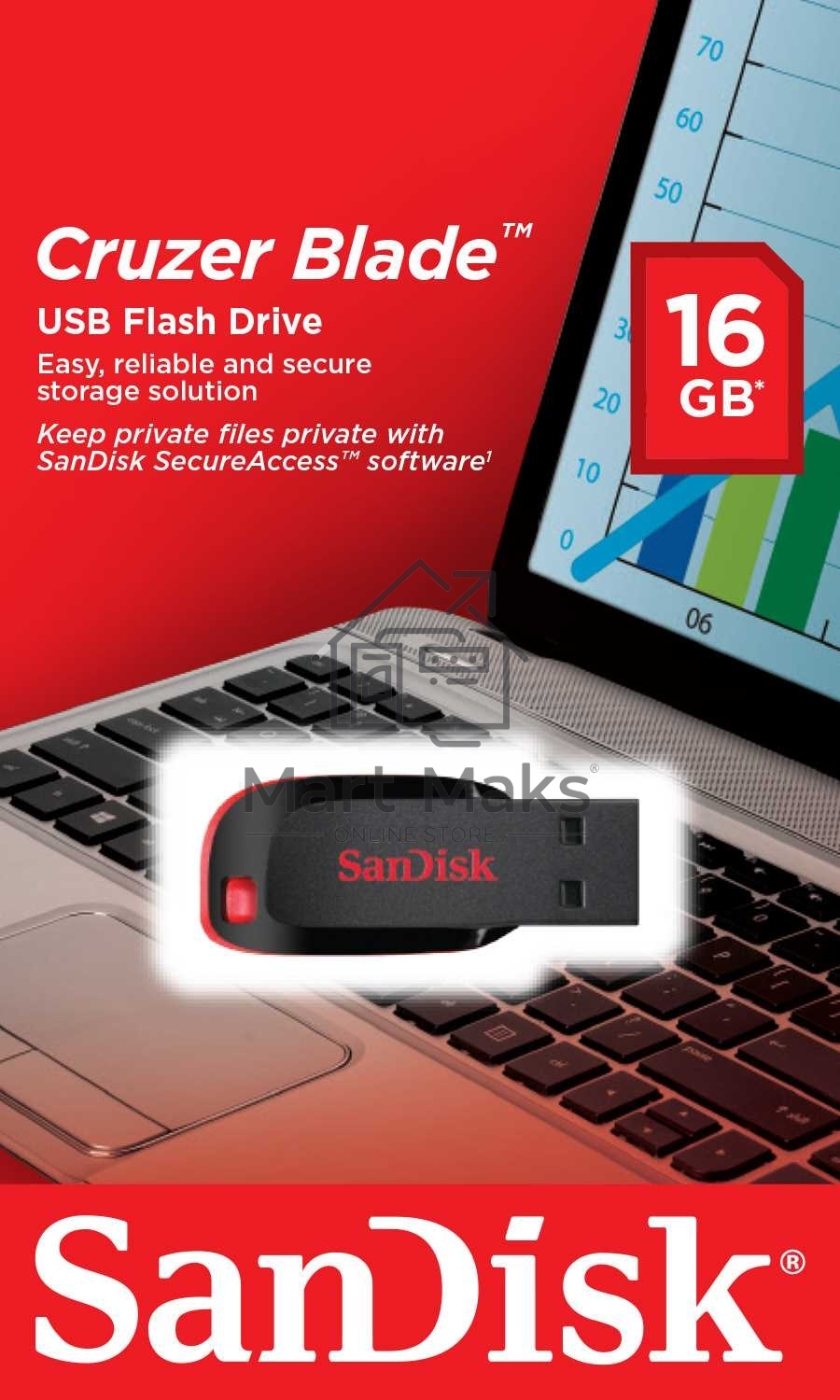 Флешка USB Sandisk 16Gb Cruzer Blade SDCZ50-016G-B35 USB 2.0 черный