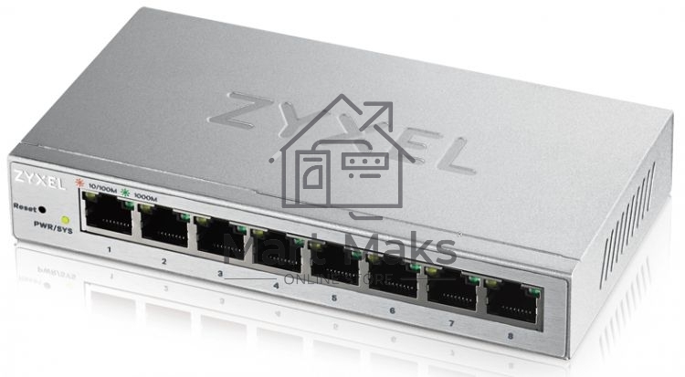 Коммутатор ZyXEL GS1200-8 Smart 8-port GbE Web Managed Switch, 60W, VLAN, IGMP, QoS, Link Aggregation