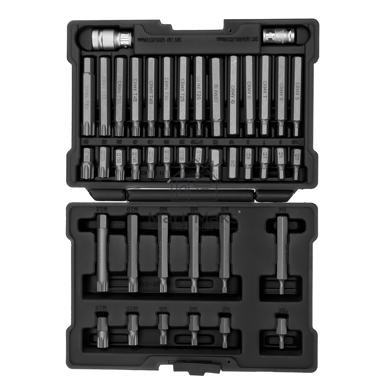 Набор бит HEX, TORX, SPLINE, шестигранный хвостовик 3/8