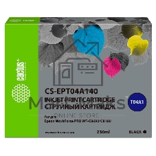 Картридж струйный Cactus CS-EPT04A140 черный (230 мл) для Epson WorkForce Pro WF-C8190, WF-C8690 Картридж струйный Cactus CS-EPT04A140 черный (230 мл) для Epson WorkForce Pro WF-C8190, WF-C8690