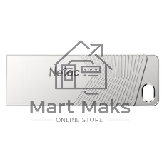 Флешка USB Netac UM1 (NT03UM1N-128G-32PN), 128Gb, USB 3.2, R/W 150/45, серебристый