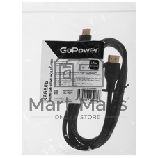 Кабель а/в GoPower Длина 1.5 м Разъемы HDMI (m)-HDMI (m) черный 00-00029041