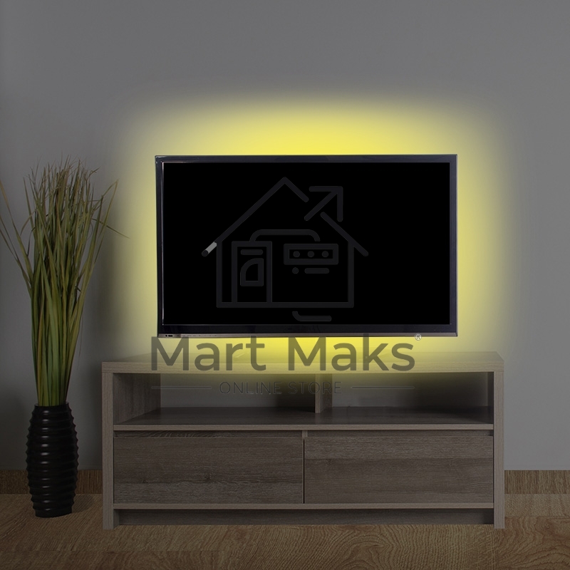 Лента LED с USB коннектором 5 В, 8 мм, IP65, SMD 2835, 60 LED/m, цвет свечения желтый