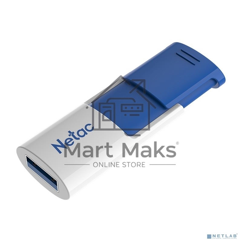 Флешка USB R/W R/W Netac U182 Blue 64Gb <NT03U182N-064G-30BL>, USB3.0, сдвижной корпус, пластиковая бело-синяя