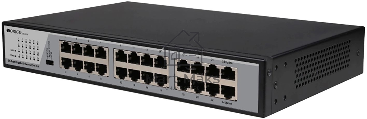 Неуправляемый коммутатор ORIGO, 24x1000Base-T, комплект для установки в 19