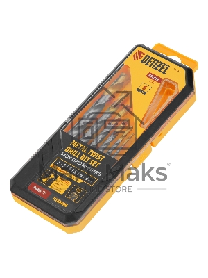 Набор сверл по металлу Denzel 2-8мм, Р6М5-TiN, Golden Tip, 6 шт 723000