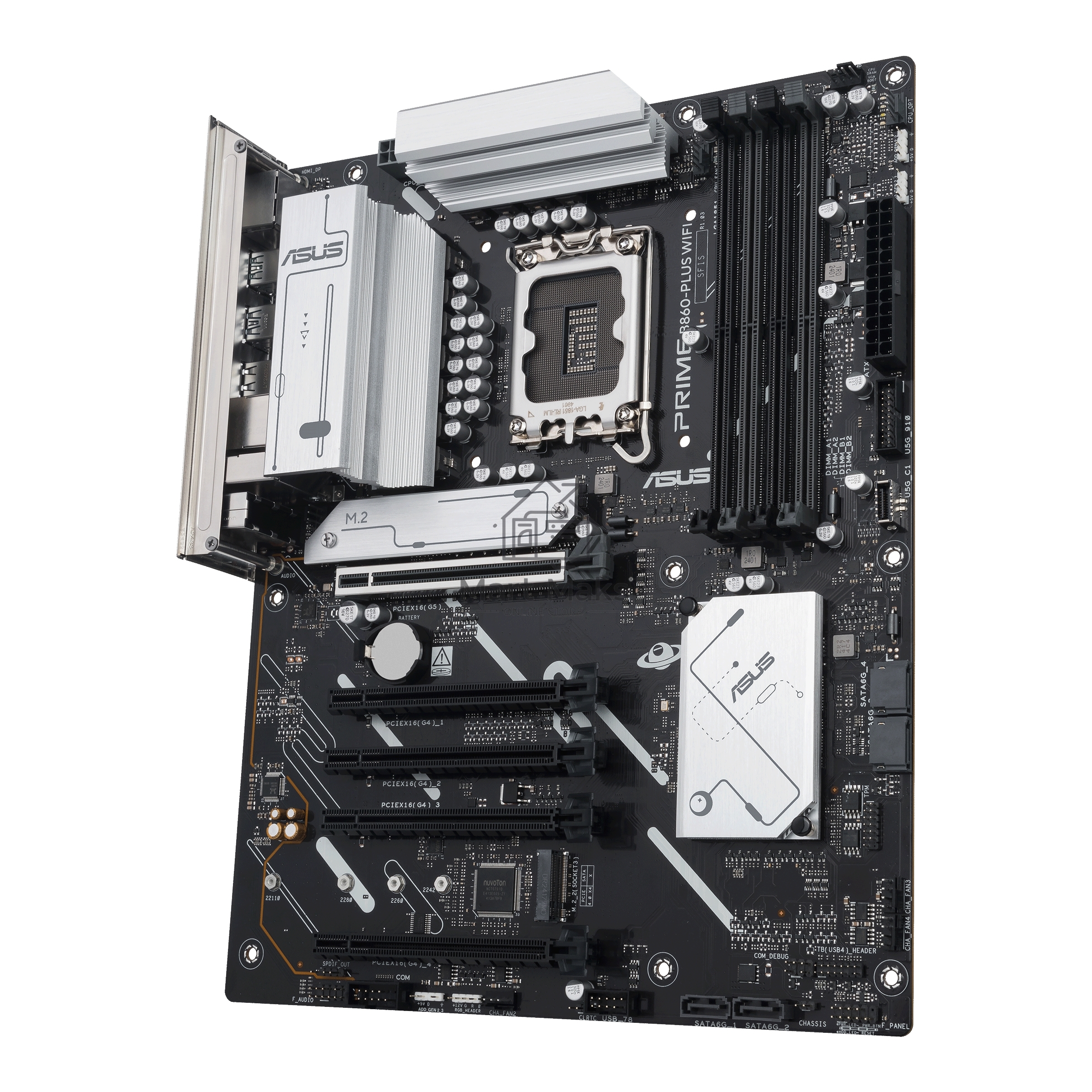 Материнская плата ASUS PRIME B860-PLUS WIFI, LGA 1851, Intel B860, 4xDDR5, 4xSATA, 2xM.2, 1xPCIe 5.0 x16, 4xPCIe 4.0 x16, 2xUSB-C, 4xUSB-A 3.2 Gen 1, 2xUSB-A 3.2 Gen 2, 1xHDMI, 1xDP, 1x2.5Gb LAN, 7.1, ATX