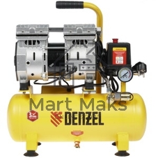 Компрессор Denzel DLS650/10 безмаслянный малошумный 650 Вт, 120 л/мин,ресивер 10 л