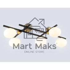 Светильник Ambrella light LH51015/5 BK/BS/FR черный/латунь/белый матовый G9*5 max 28W 800*560*170