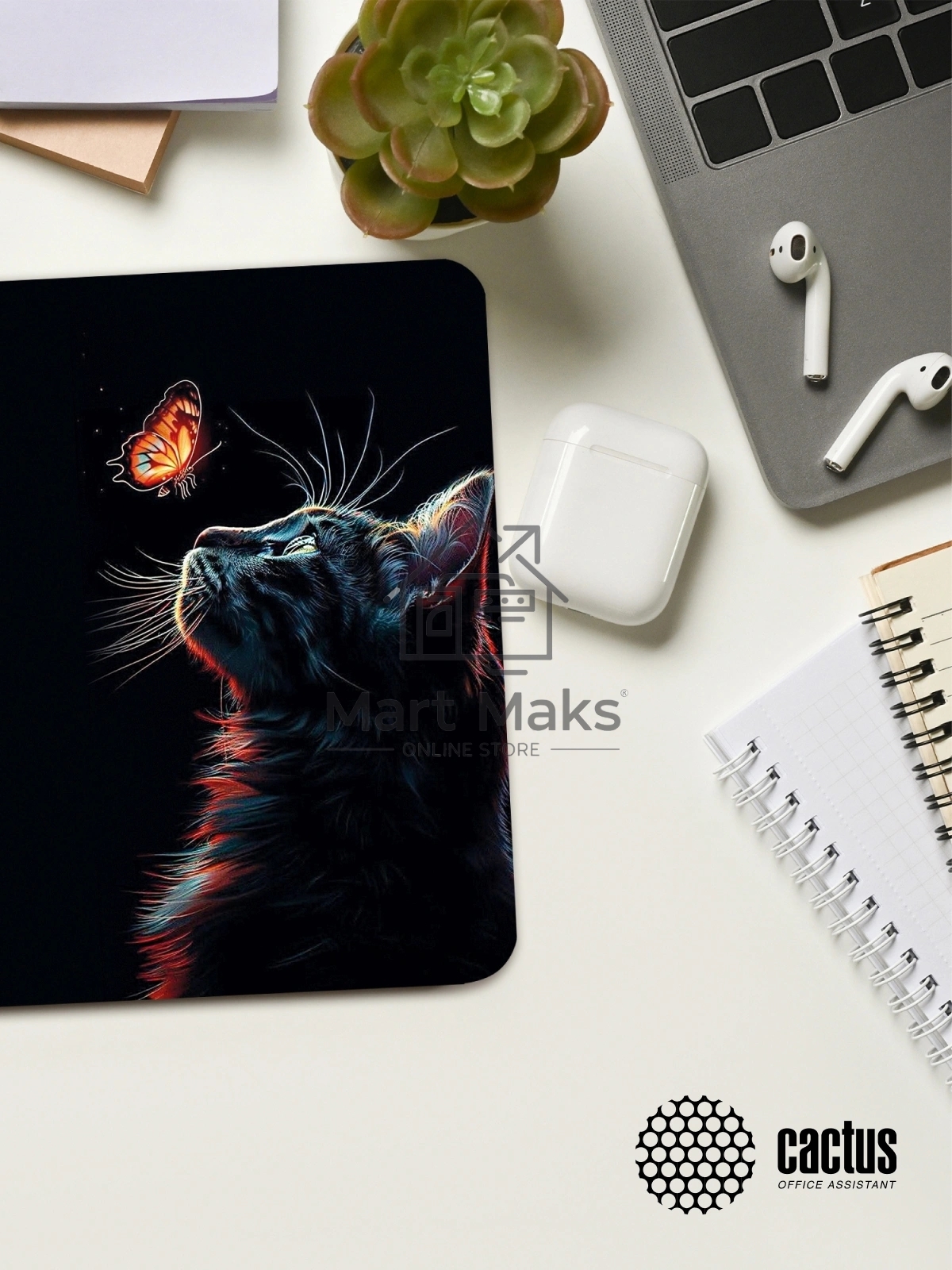 Коврик для мыши Cactus Night Cat 220x180x2мм (CS-MPC-P12XS)