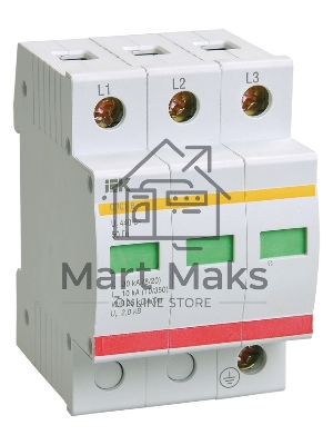 Ограничитель перенапряжения ОПС1-B 3P ИЭК MOP20-3-B
