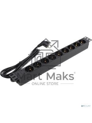 Блок розеток горизонтальный ExeGate ServerPro PDU-19H903 Al-9S-EU2, 19