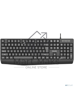 Проводная Клавиатура Philips SPK6237, USB 2.0 104 клав, высокие кн., русская заводская раскладка, черный