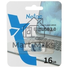 Флешка USB Netac UA31 (NT03UA31N-016G-20BL), 16Gb, USB 2.0, R/W 110/45, синий/белый