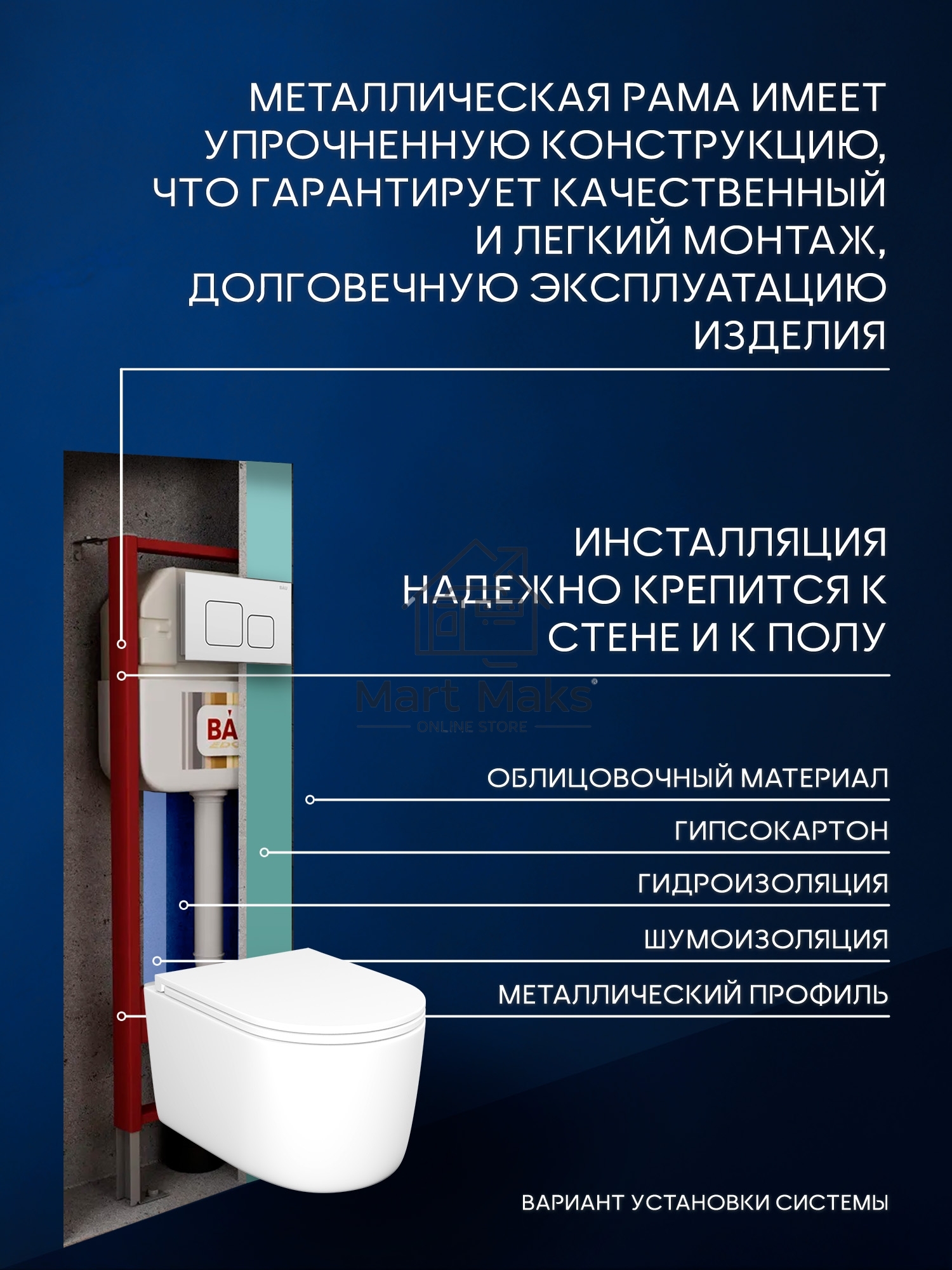 Инсталляция с унитазом комплект BAU NEO 6 в 1: унитаз подвесной безободковый торнадо Bau Hotel 53х36, быстросъемное сиденье микролифт, кнопка смыва BAU Soul, белая