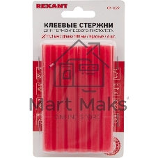 Клеевые стержни Rexant, Ø11 мм, 100 мм, красные, 6 шт., блистер