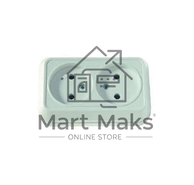 Розетка 2-м ОП 16А IP20 без заземл. бел. Makel 45117