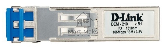 Сетевое оборудование D-Link (DEM-210/B1A) Модуль SFP с 1 портом 100Base-FX для одномодового оптического кабеля, питание 3,3В (до 15 км)