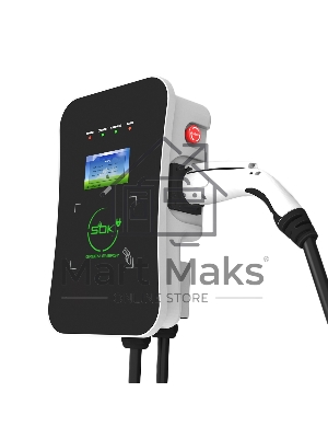 Зарядная станция S'OK Green Energy M3W Series Wallbox EV Charger SM3W32232542-5wf, 3-phase, 22kw (32a/ 380v), OCPP 1.6J, RFID, WiFi, LAN, уровень защиты IP54, кабель 5м