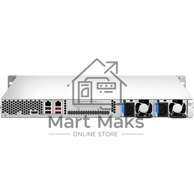 Сетевое хранилище SMB QNAP TS-464U-RP-8G NAS 4 HDD trays, rackmount 1U, 2 PSU. 4-core Intel Celeron N5105/N5095 2.0-2.9 GHz, 8 GB RAM MAX, 2x2.5 Gigabit Ethernet, 4xUSB, 1xHDMI . PCIe Gen 3 x2, W/o rail kit RAIL-B02
