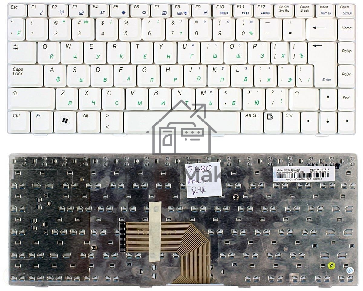 Клавиатура для ноутбука Asus W5 W6 W7 белый