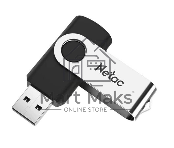 Флешка USB R/W R/W Netac U505 8Gb USB2.0, черный и серебристый NT03U505N-008G-20BK