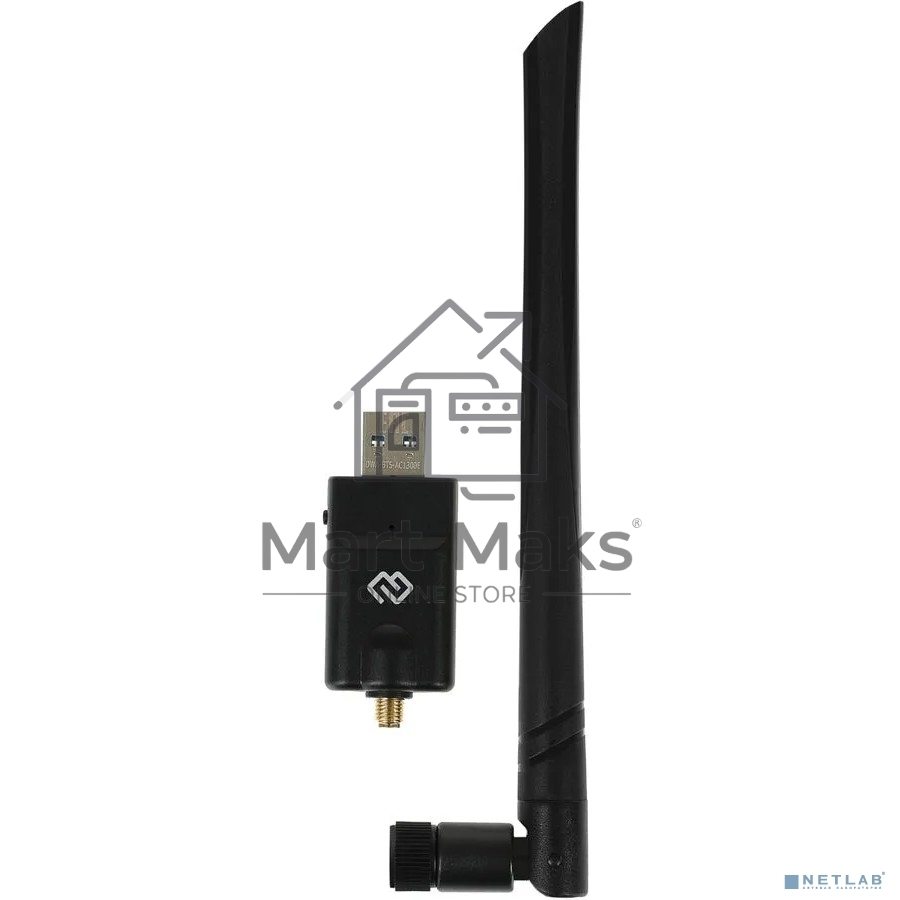 Сетевой адаптер WiFi + Bluetooth Digma DWA-BT5-AC1300E AC1300 USB 3.0 (ант.внеш.съем) 1ант. (упак.:1шт)