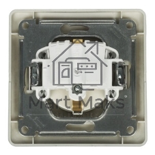Systeme Electric Glossa Алюминий Розетка с/з (в сборе с рамкой)