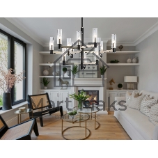 Люстра Ambrella light LH55505/12 SN/BK/CL сатин никель/черный/прозрачный E14*12 max 40W D860*905