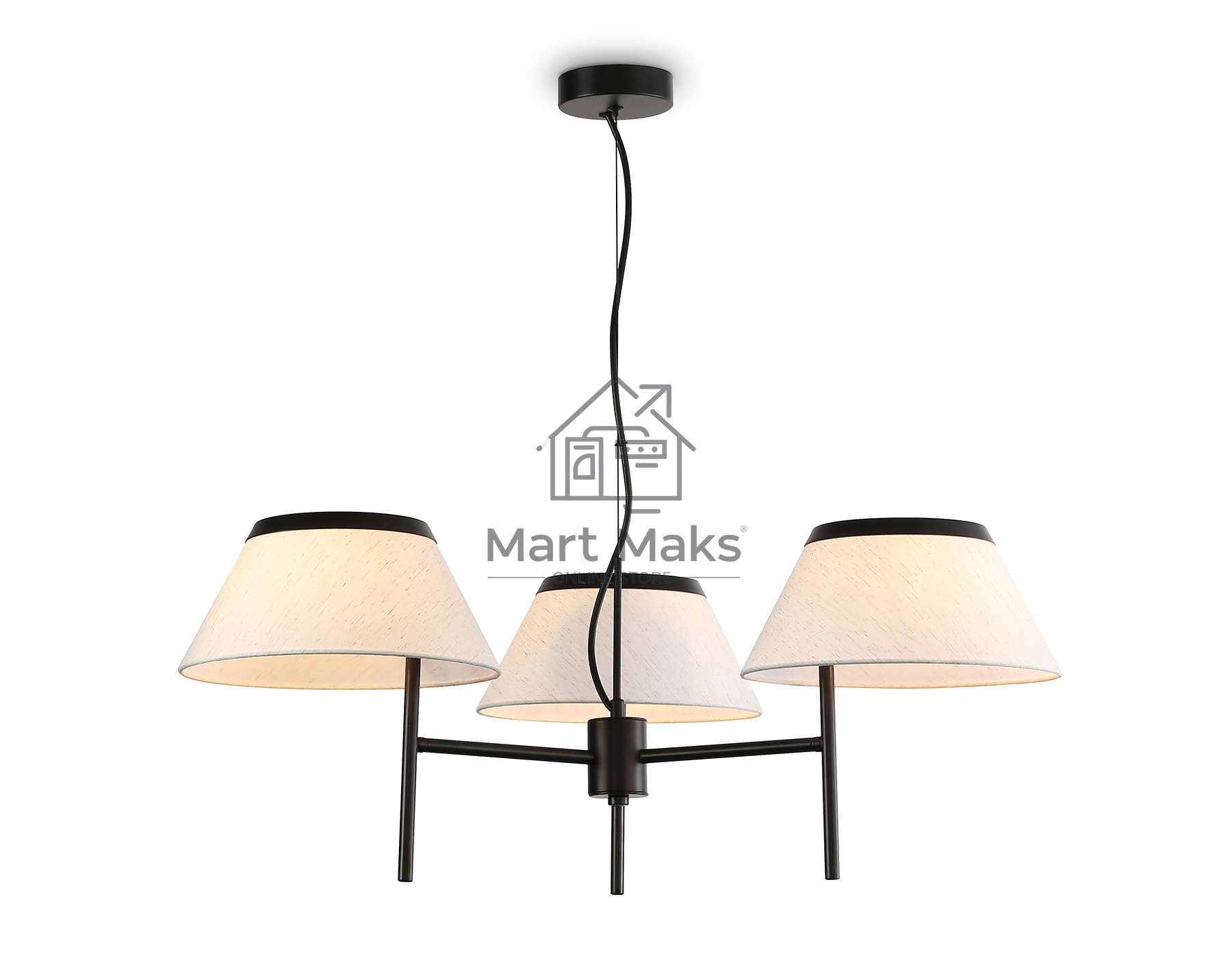 Светильник Ambrella light LH72451/3 BK/WH черный/белый Е14/3 max 40W D800*290-1080