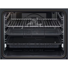 Духовой шкаф электрический Electrolux LOE8F38X с конвекцией, объем 72 л, 17 режимов, очистка каталитическая, 3 стекла в дверце, направляющие проволочные + телескопические (1 уровень),нержавеющая сталь