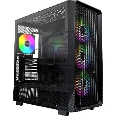 Компьютерный корпус Montech X5 черный без БП ATX 4x120мм 1xUSB2.0 1xUSB3.0 audio bott PSU