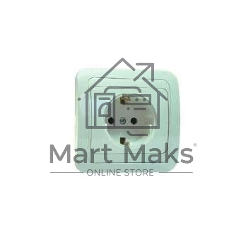 Розетка 1-м СП Mimoza 16А IP20 с заземл. бел./бел. Makel 12008