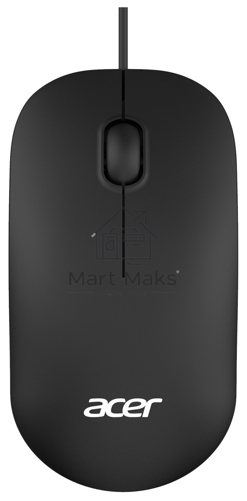Мышь проводная Acer OMW122 черный, 1200 dpi, USB, кнопки - 3