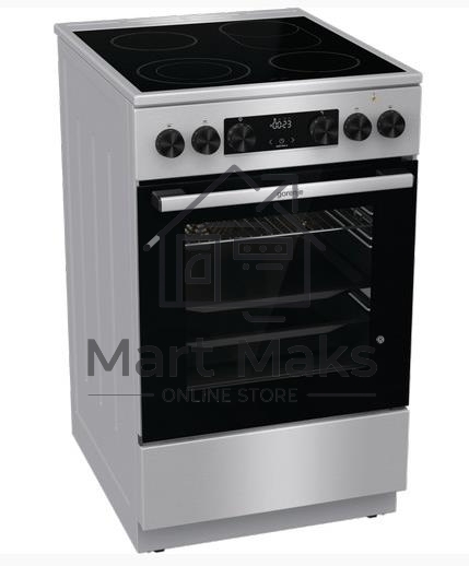 Плита электрическая Gorenje GECS5C70XA серебристый, конфорок 4 электрических, духовка 70 л, 50 см x 85 см x 59.4 см