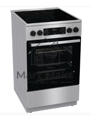 Плита электрическая Gorenje GECS5C70XA серебристый, конфорок 4 электрических, духовка 70 л, 50 см x 85 см x 59.4 см