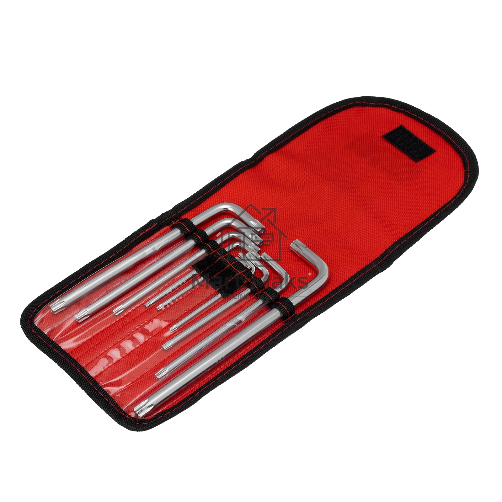 Набор ключей имбусовых TORX-TORX Tampered, 9 шт., T10-T50, CrV, удлиненные, сатин., чехол Matrix