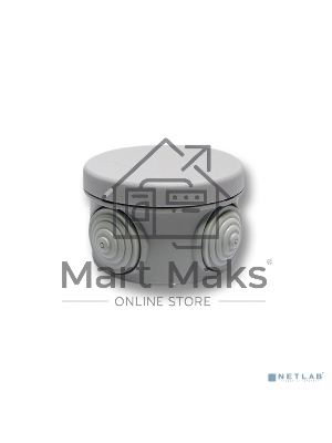 Рувинил 67020 Тусо.Коробка расп. для о/п, D = 70мм, Н = 50мм, 4ввода, IP55 (св.-серая)