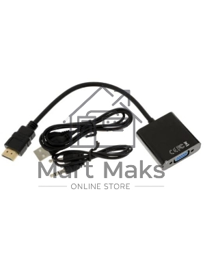 Адаптер HDMI (M)-VGA (F) 00-00027496 черный GOPOWER